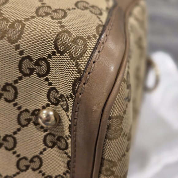 Gucci Monogram Vintage Web Medium Boston Purple Brown - Picture 16 of 16